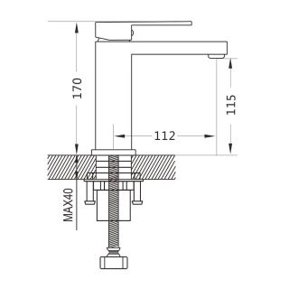 Смеситель для раковины Maretti Umbria Black UMB32RF51, черный